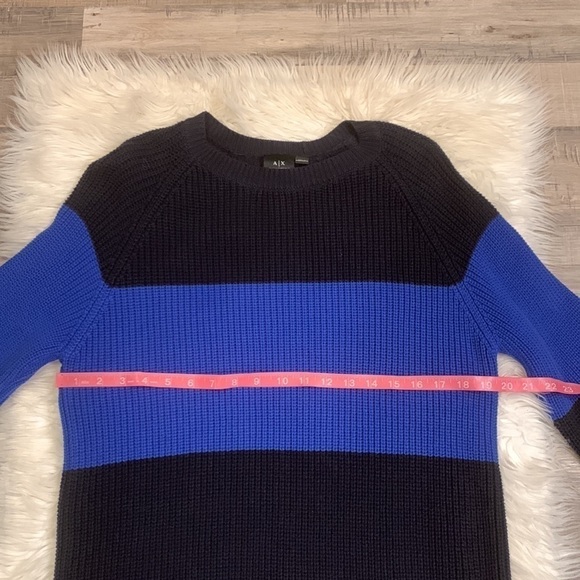 Armani Exchange shaker knit tunic sweater color block S - Picture 4 of 7